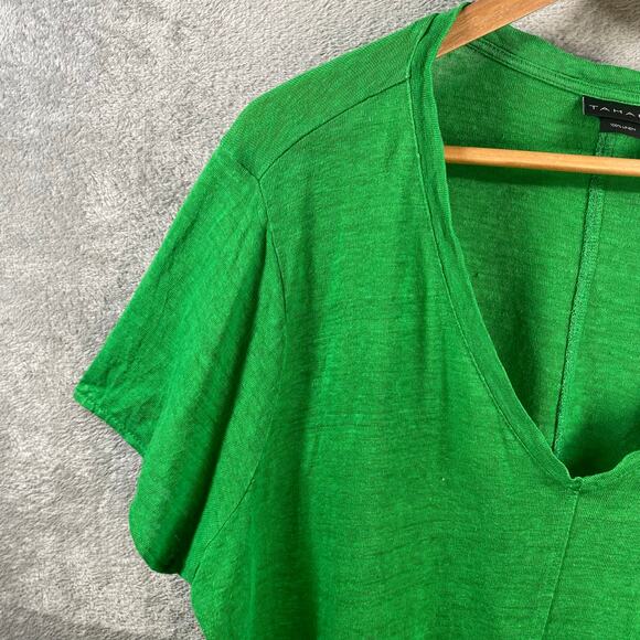 Tahari 100% Linen Tee Womens 1X Plus Size Lightweight Gauzy Beachy - Picture 6 of 12